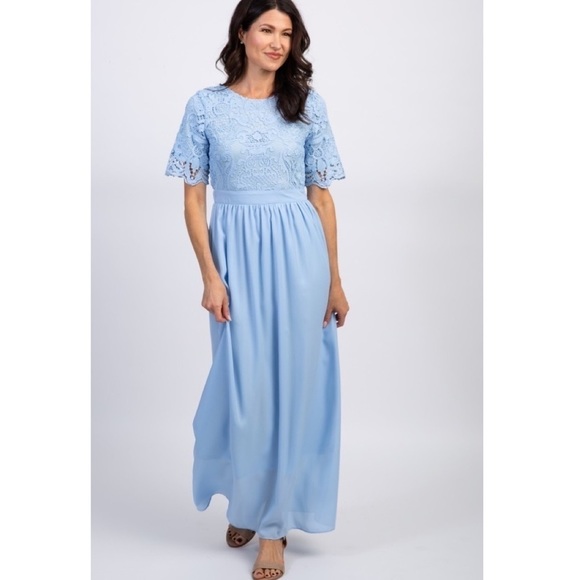 PinkBlush crochet lace maxi dress maternity nwot - Picture 3 of 5